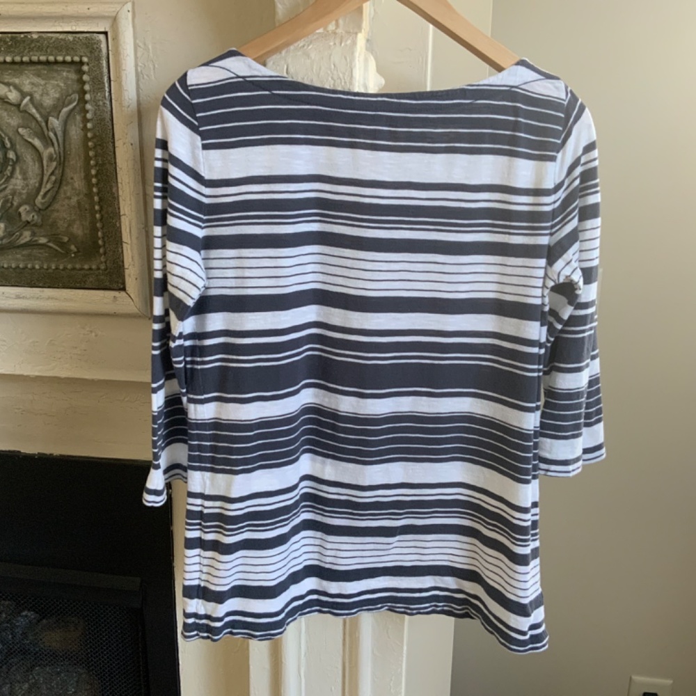 Ann Taylor Loft Boatneck Striped T-Shirt - Picture 3 of 5
